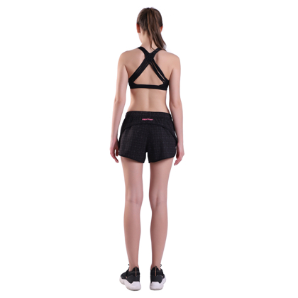 Entraînement sportif pour femmes sportives à séchage rapide short de course avec poche zip