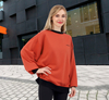 Femmes Crewneck Fluro Contrast Élégant ajustement en vrac sur Sweat-shirt Tops