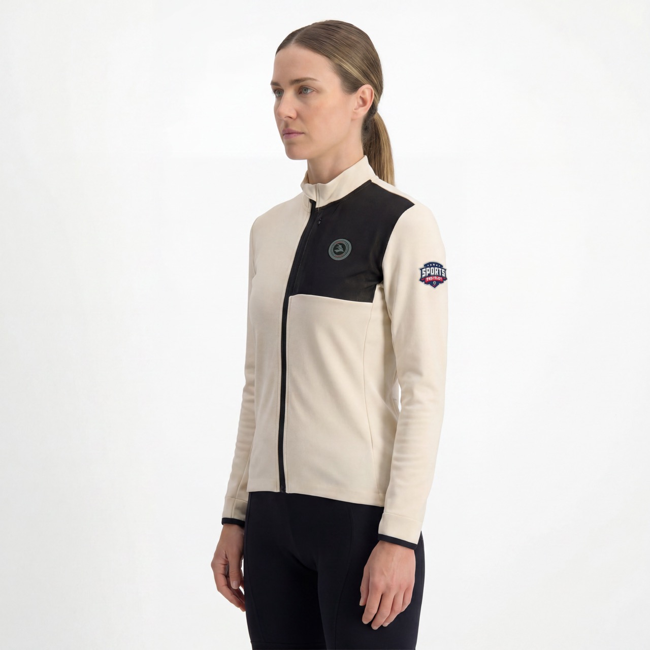 Veste de cyclisme avec poche et bordure en maille pour femme