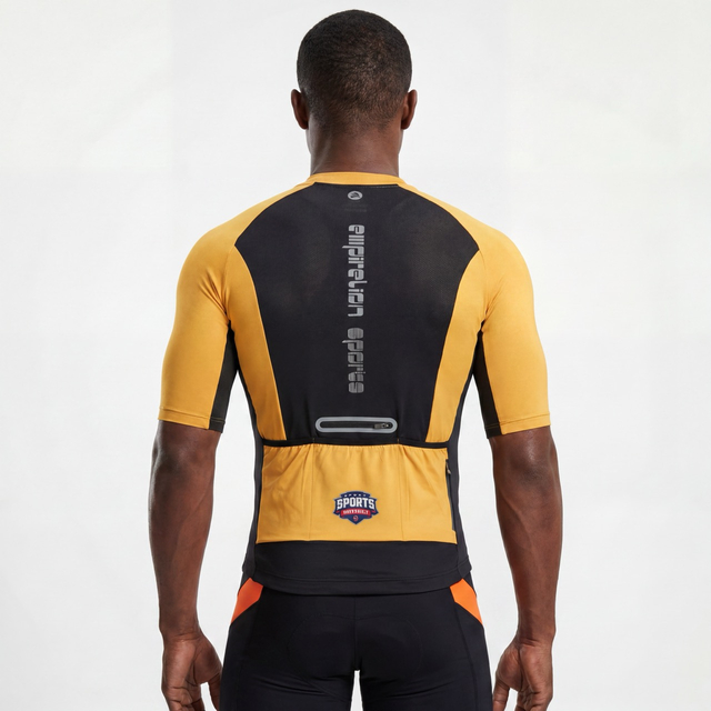 Maillot de cyclisme Raglan à manches courtes Color Block réfléchissant avec poche scellée