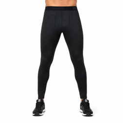 Pantalon legging thermique d'entraînement à demi-fermeture éclair en polaire teint en fil pour hommes