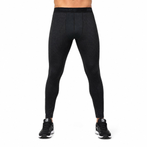 Pantalon legging thermique d'entraînement à demi-fermeture éclair en polaire teint en fil pour hommes