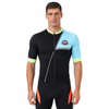Maillot de cyclisme Raglan à manches courtes et col haut avec bordures réfléchissantes