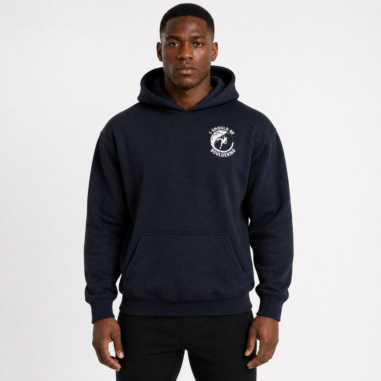 Sweat à capuche imprimé sur l'épaule pour hommes, escalade