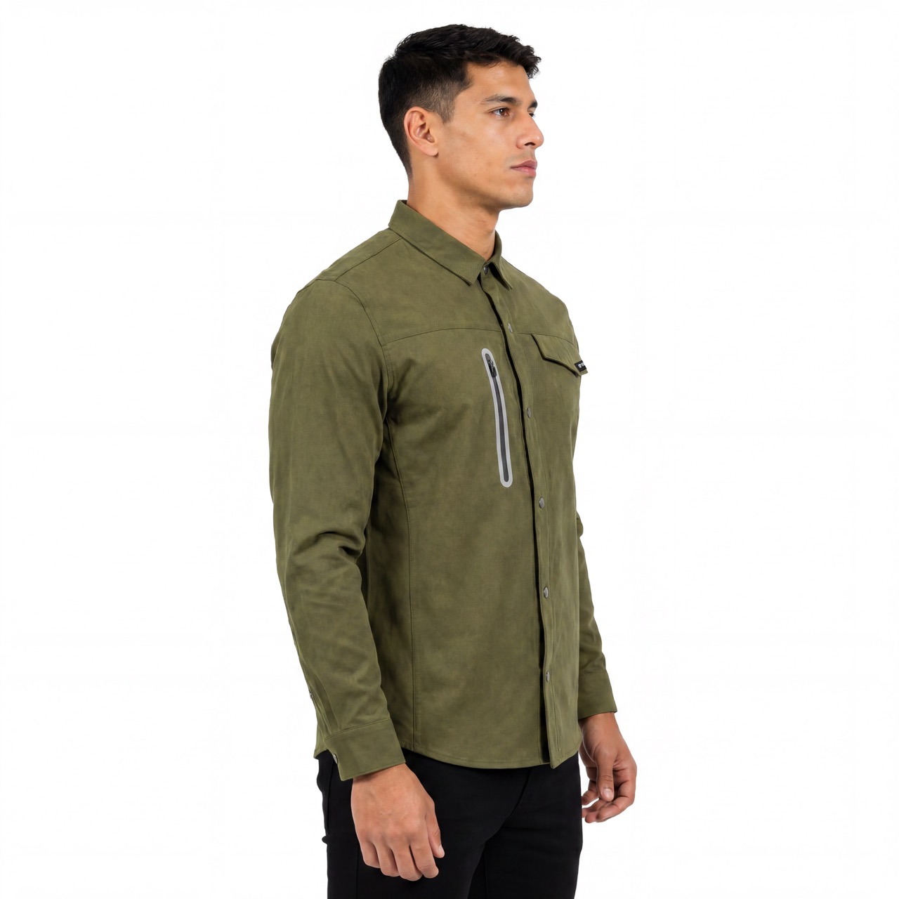 Chemise de trekking réfléchissante avec poche zippée scellée pour homme