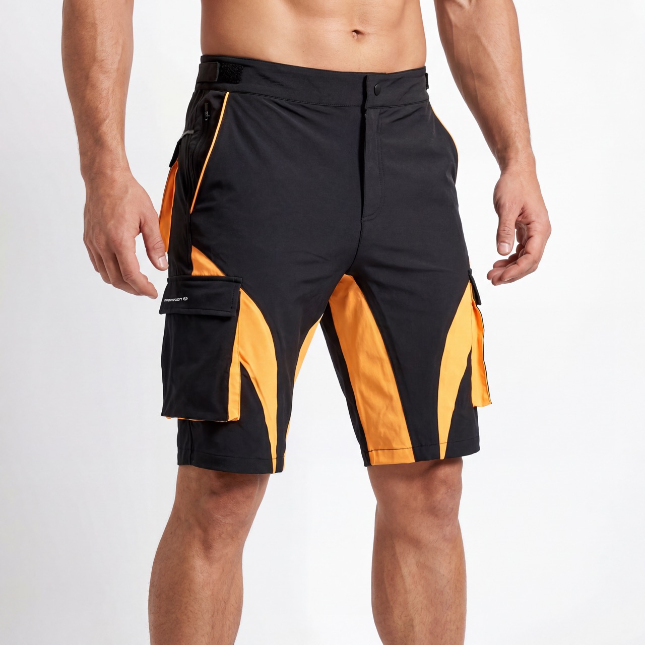 Short de sport décontracté à 7 poches zippées pour hommes