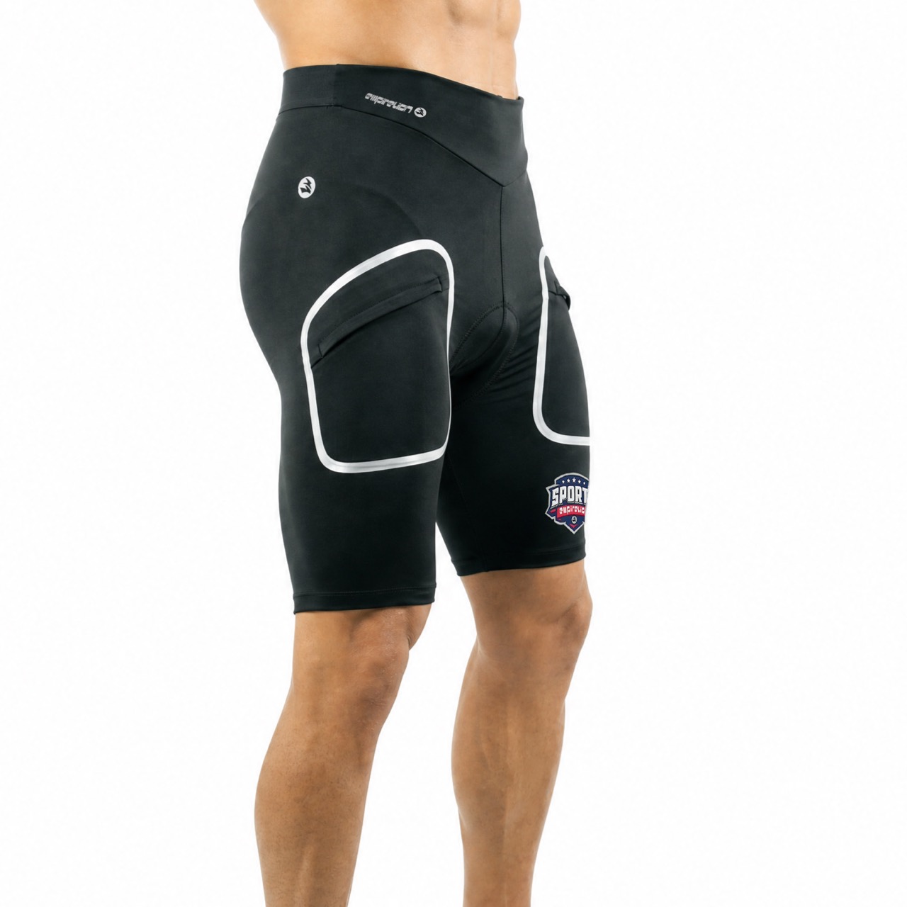 Short de cyclisme réfléchissant avec poches scellées pour hommes