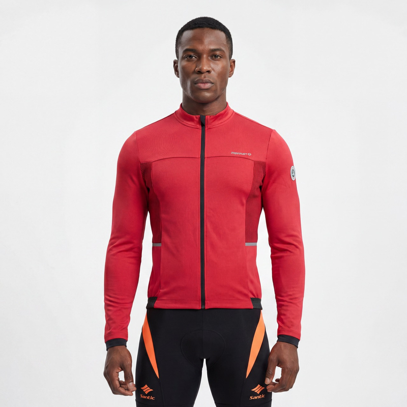 Veste de cyclisme coupe-vent avec panneau côtelé pour hommes, ensemble de 2 pièces