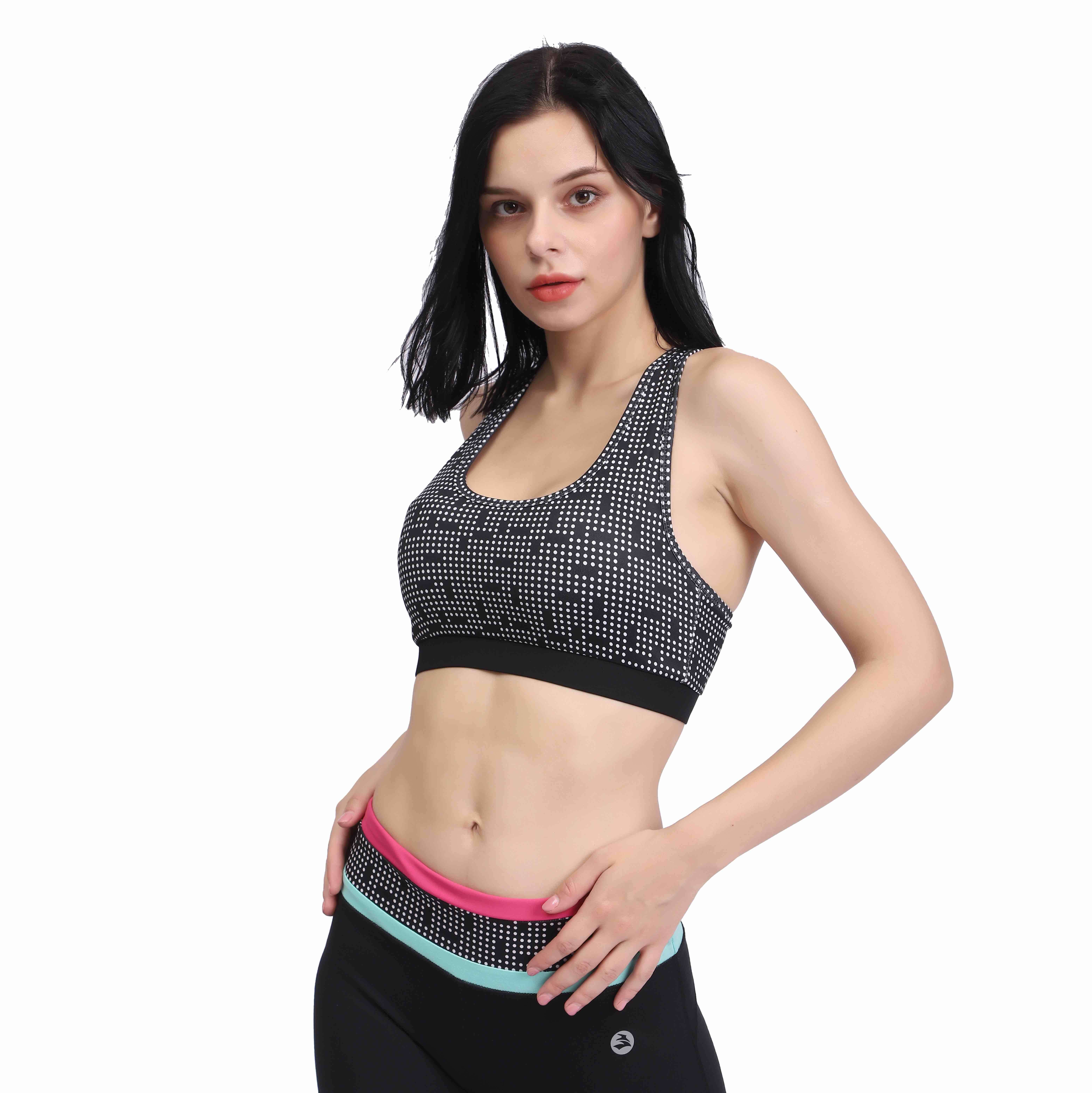 Femmes Raceback Dots Imprimez un soutien-gorge de gym