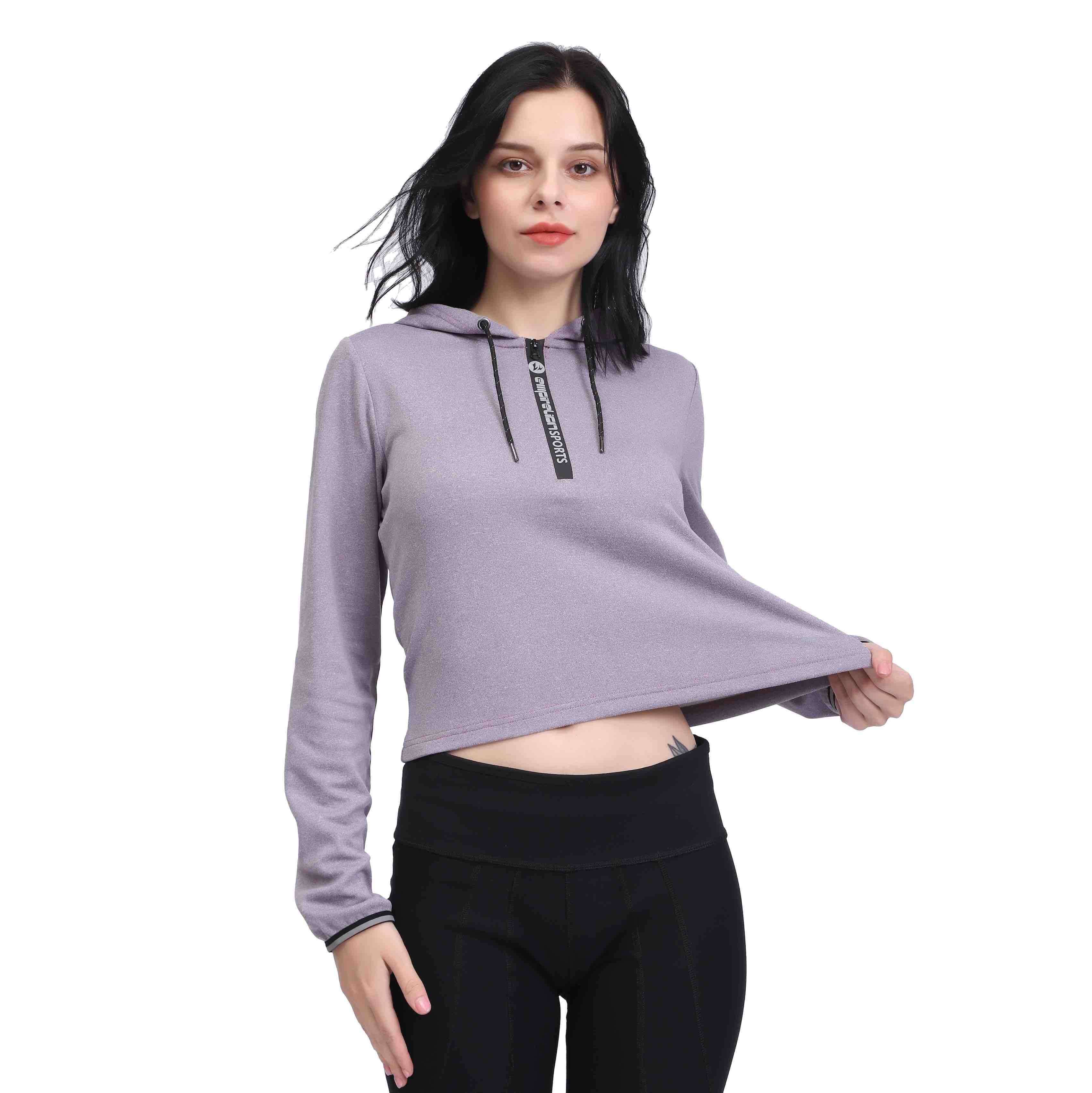 Sweat-shirt à capuche à manches longues pour femmes