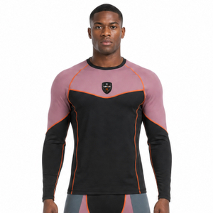 VMTR Haut à manches longues en polaire intérieure colorée pour homme