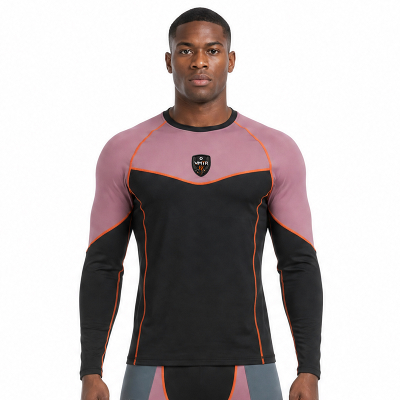 VMTR Haut à manches longues en polaire intérieure colorée pour homme