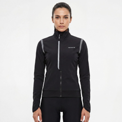 Veste de cyclisme à col haut et garnitures réfléchissantes pour femme