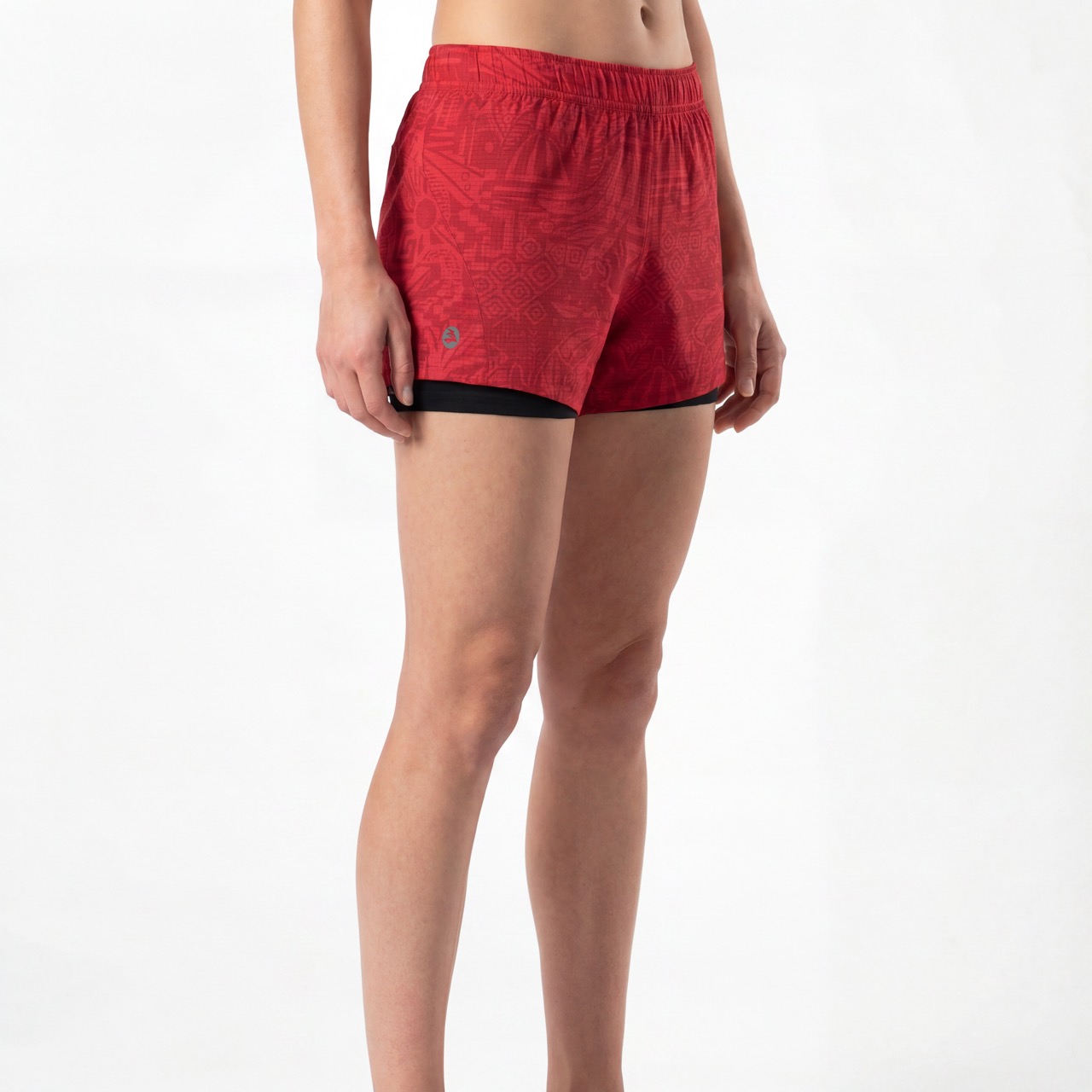 Short de course 2 en 1 à imprimé intégral pour femme