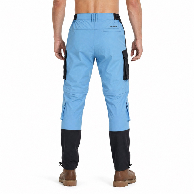 Pantalon de randonnée zippé pour homme avec 5 poches plaquées