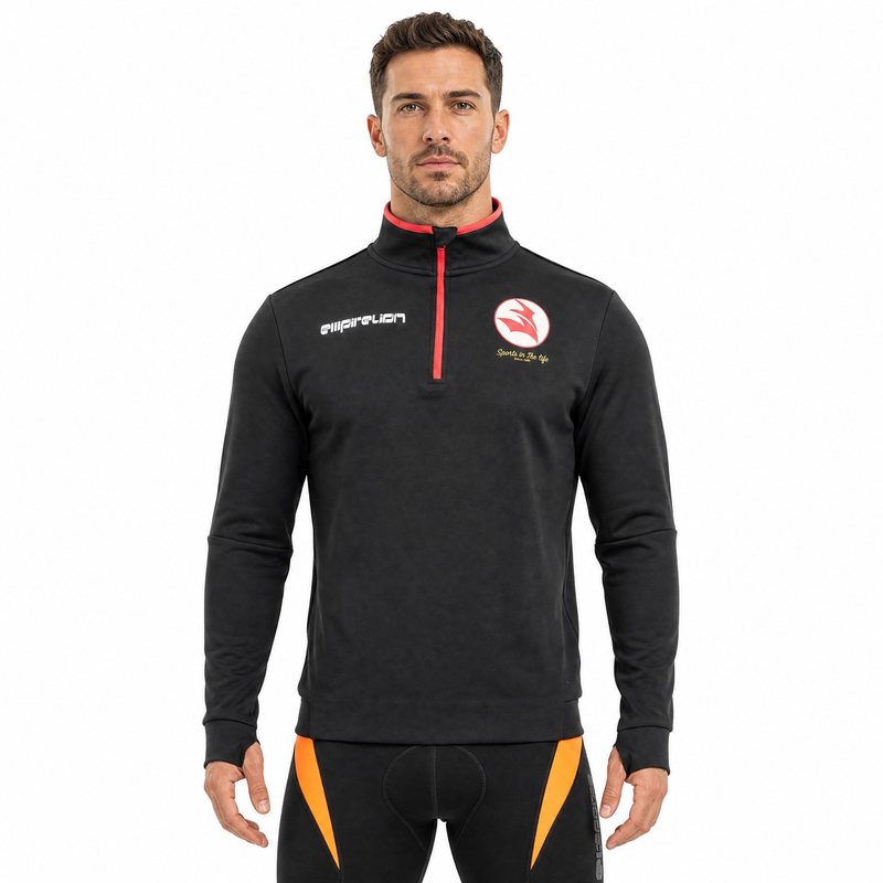 Hauts de sport à demi-zip et passepoil pour hommes