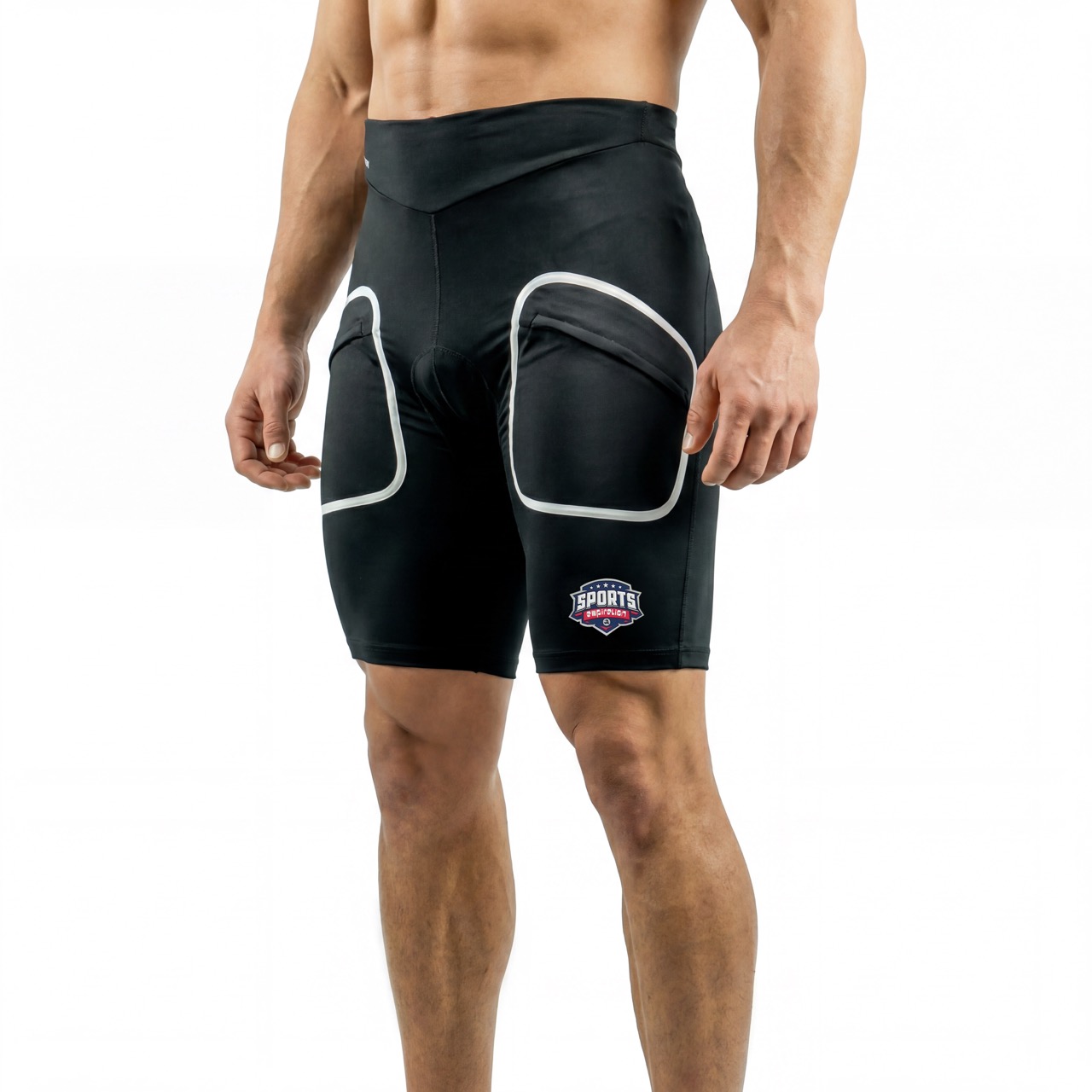 Short de cyclisme réfléchissant avec poches scellées pour hommes