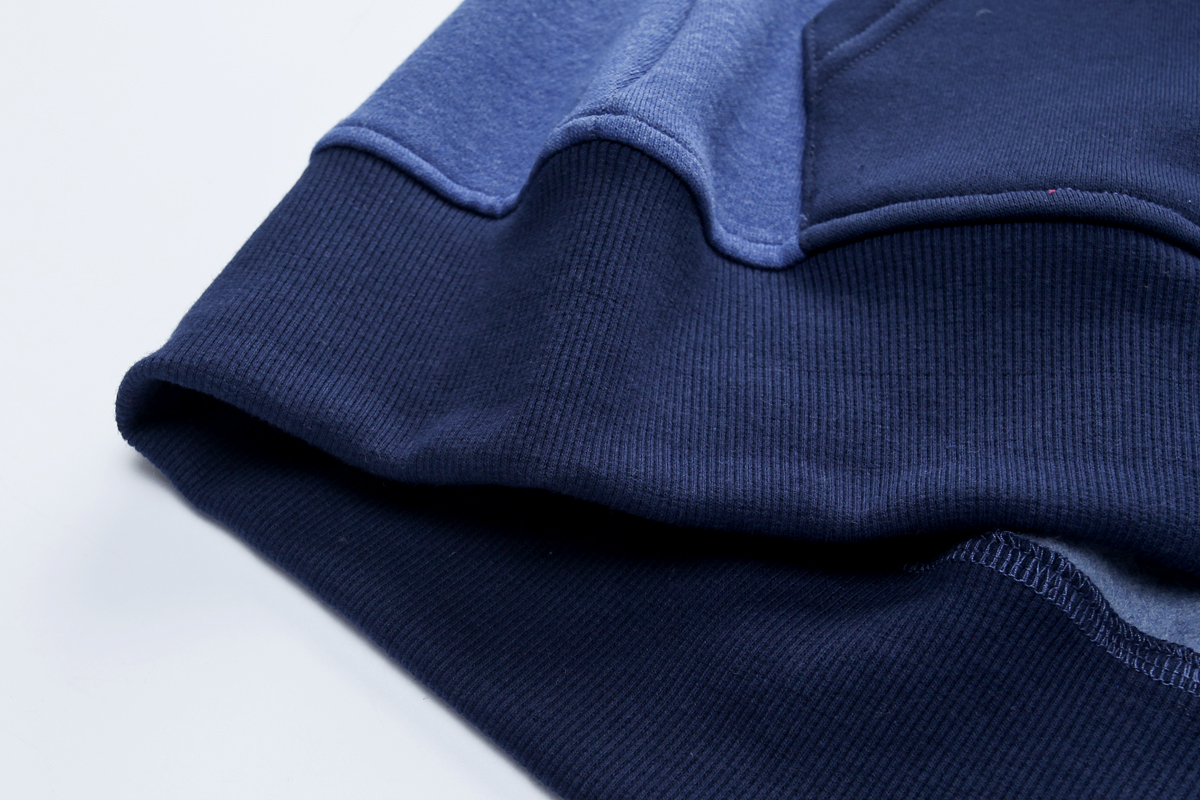 Contraste Rib Hem & Kangaroo Pocket