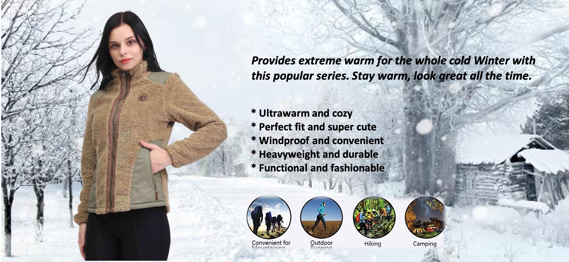 Veste sherpa d'hiver