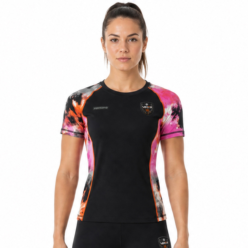 VMTR T-shirt à manches courtes et col rond pour femme