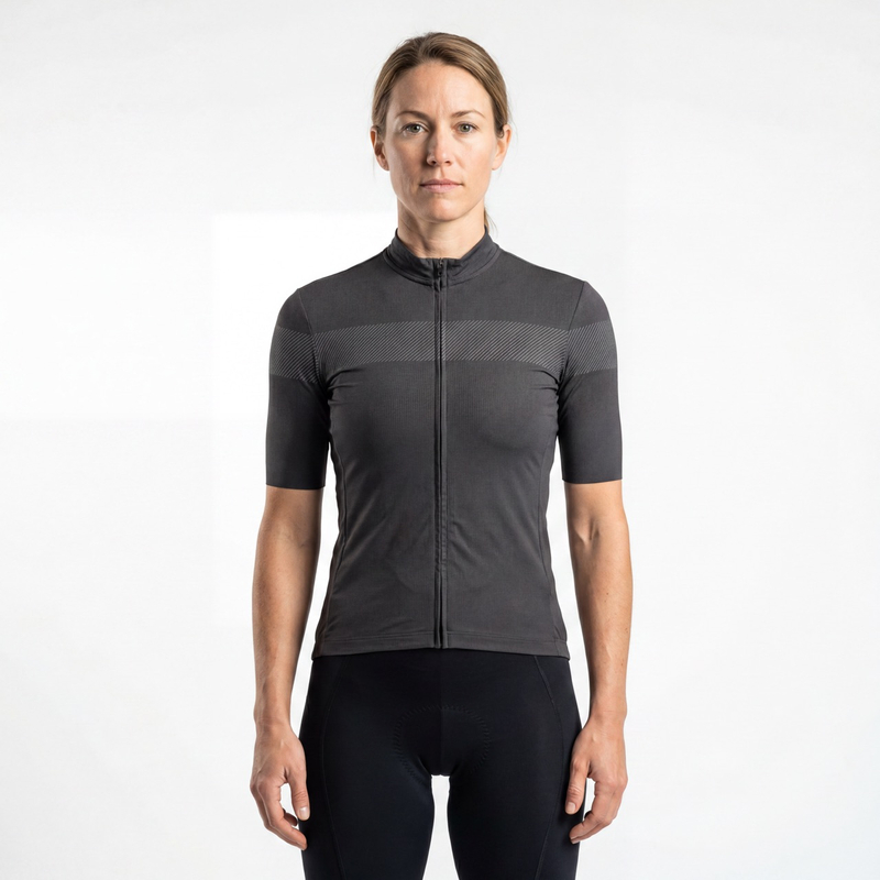 Maillot de cyclisme à manches courtes à imprimé réfléchissant pour femme