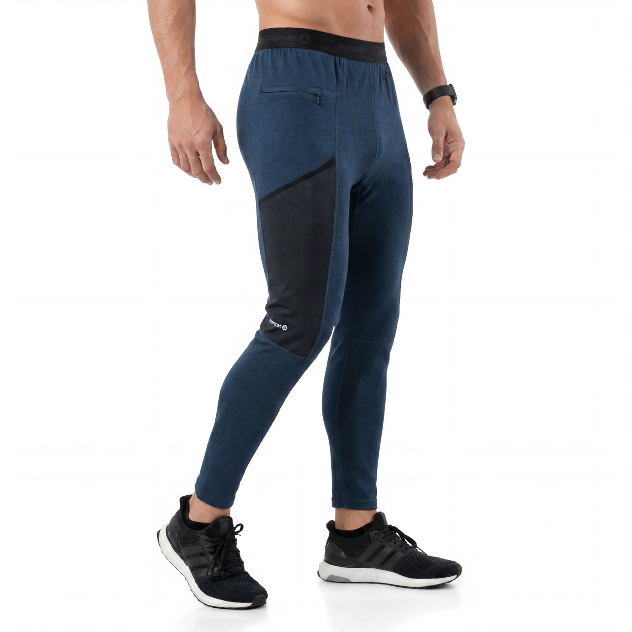 Pantalon à blocs de couleur en laine mérinos pour hommes