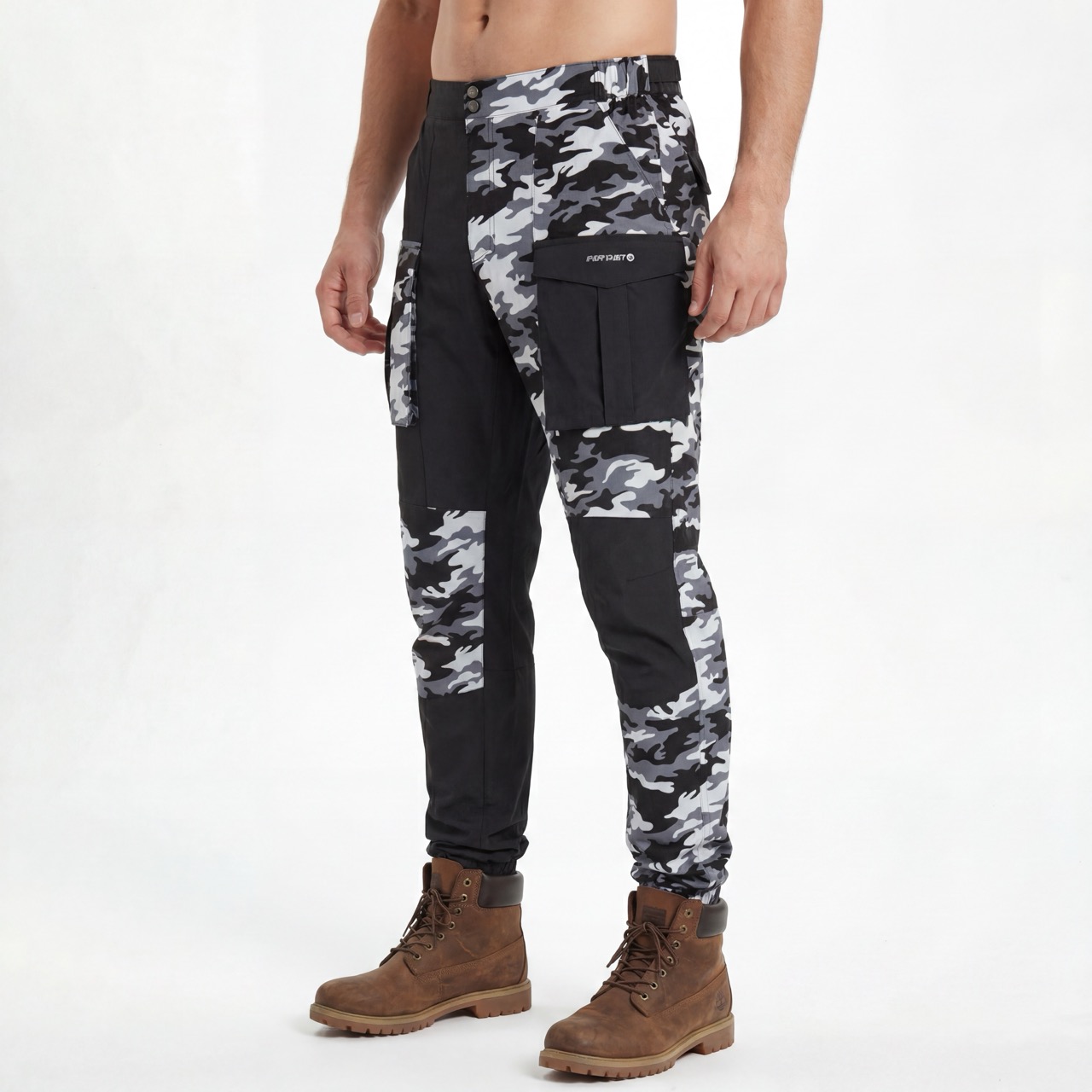 Pantalon de randonnée à panneaux de couleur imprimé camouflage pour hommes
