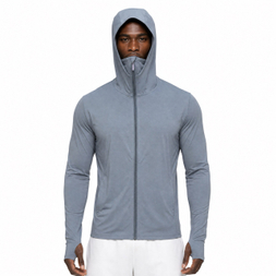 Protection solaire Fuyant le froid Été Léger Course à pied Pêche Zip à travers un sweat à capuche haut