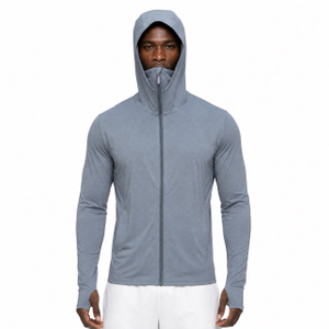 Protection solaire Fuyant le froid Été Léger Course à pied Pêche Zip à travers un sweat à capuche haut