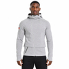 Veste à capuche pour hommes avec patte diagonale et col haut, double fermeture éclair, manches raglan