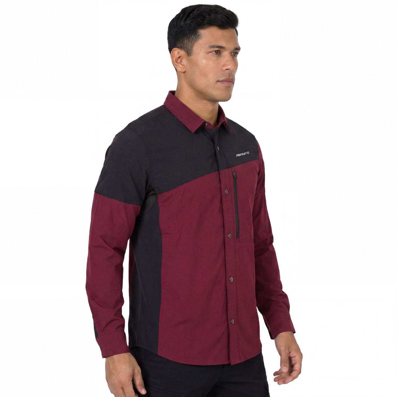 Chemises à poches zippées pour hommes Trekking Randonnée Camping Color Block