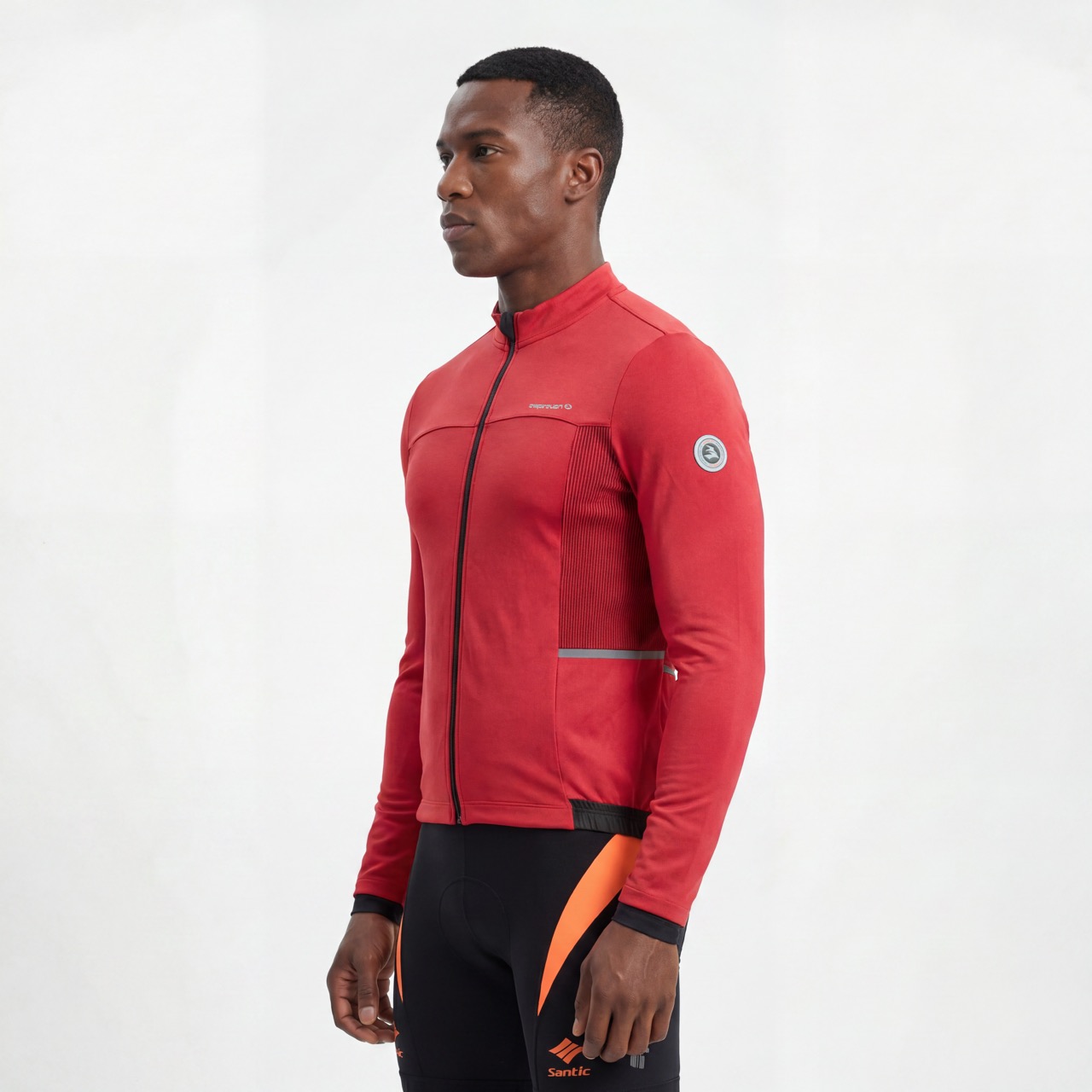 Veste de cyclisme coupe-vent avec panneau côtelé pour hommes, ensemble de 2 pièces