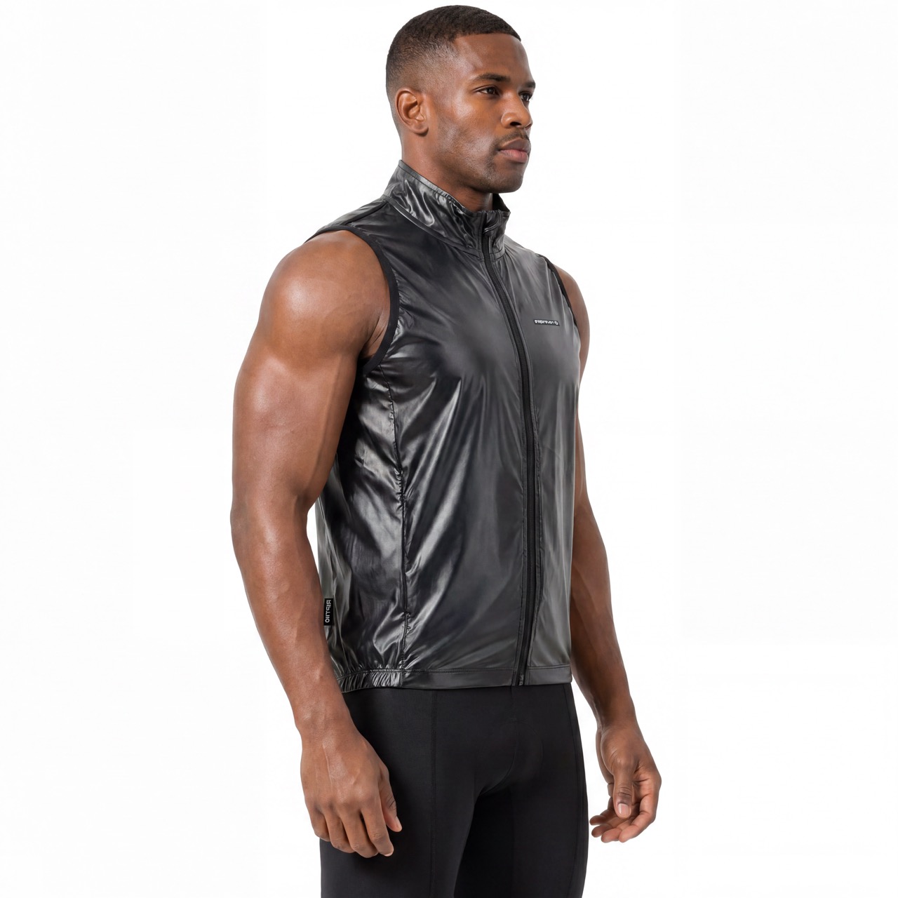 Gilet coupe-vent de cyclisme enduit de PU pour hommes