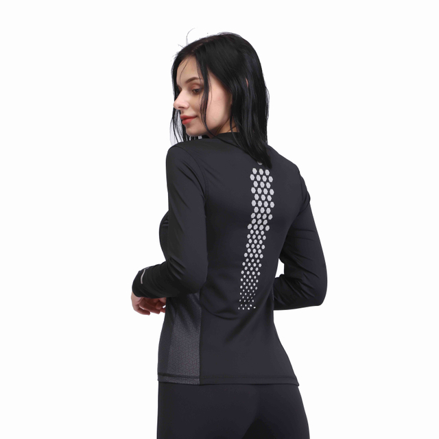 COMPRESSE DE COUP NOIR BLACK COMPRESSION BASEULER TOP LONG LONGES pour les femmes
