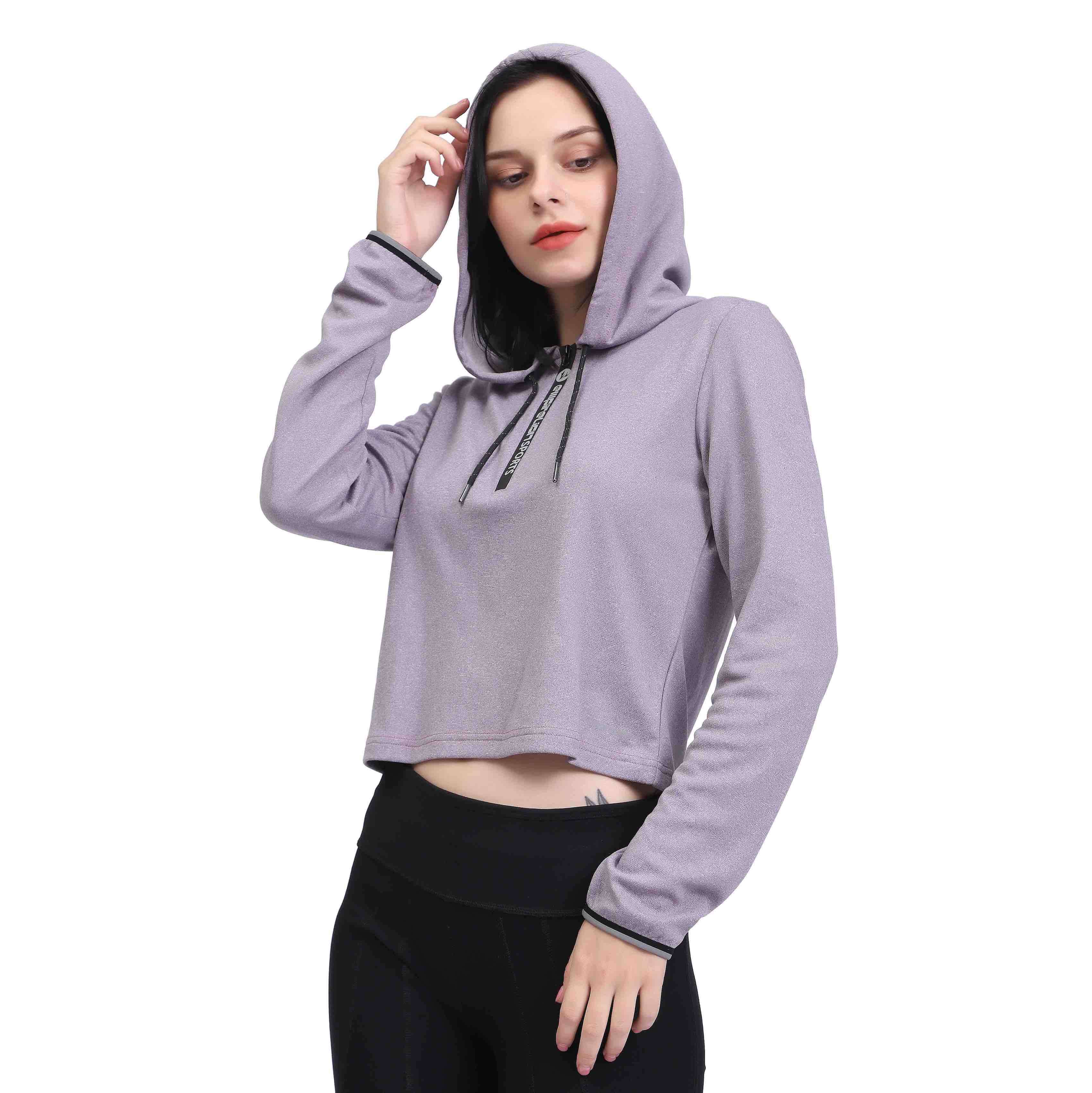 Sweat-shirt à capuche à manches longues pour femmes