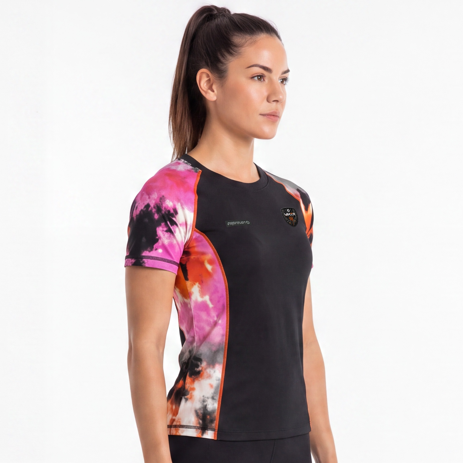 VMTR T-shirt à manches courtes et col rond pour femme