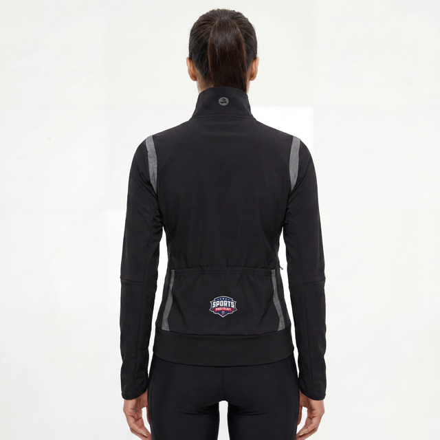 Veste de cyclisme à col haut et garnitures réfléchissantes pour femme