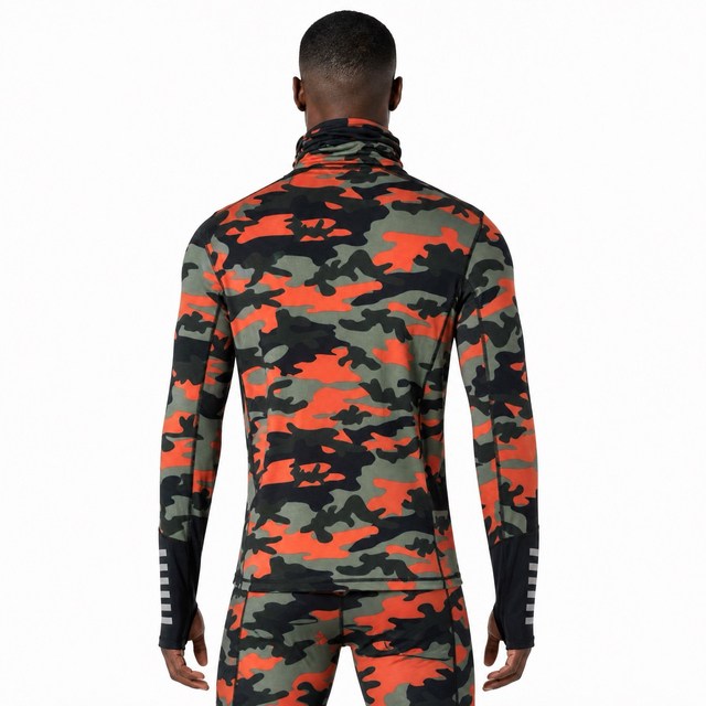 Hauts en jersey à col montant et imprimé camouflage pour hommes