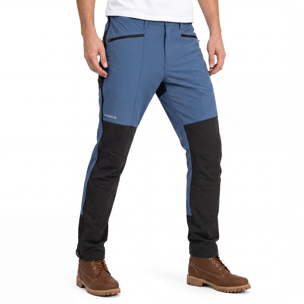 Pantalon de randonnée à ouverture zippée sur tout le côté pour homme Pantalon de neige à blocs de couleurs