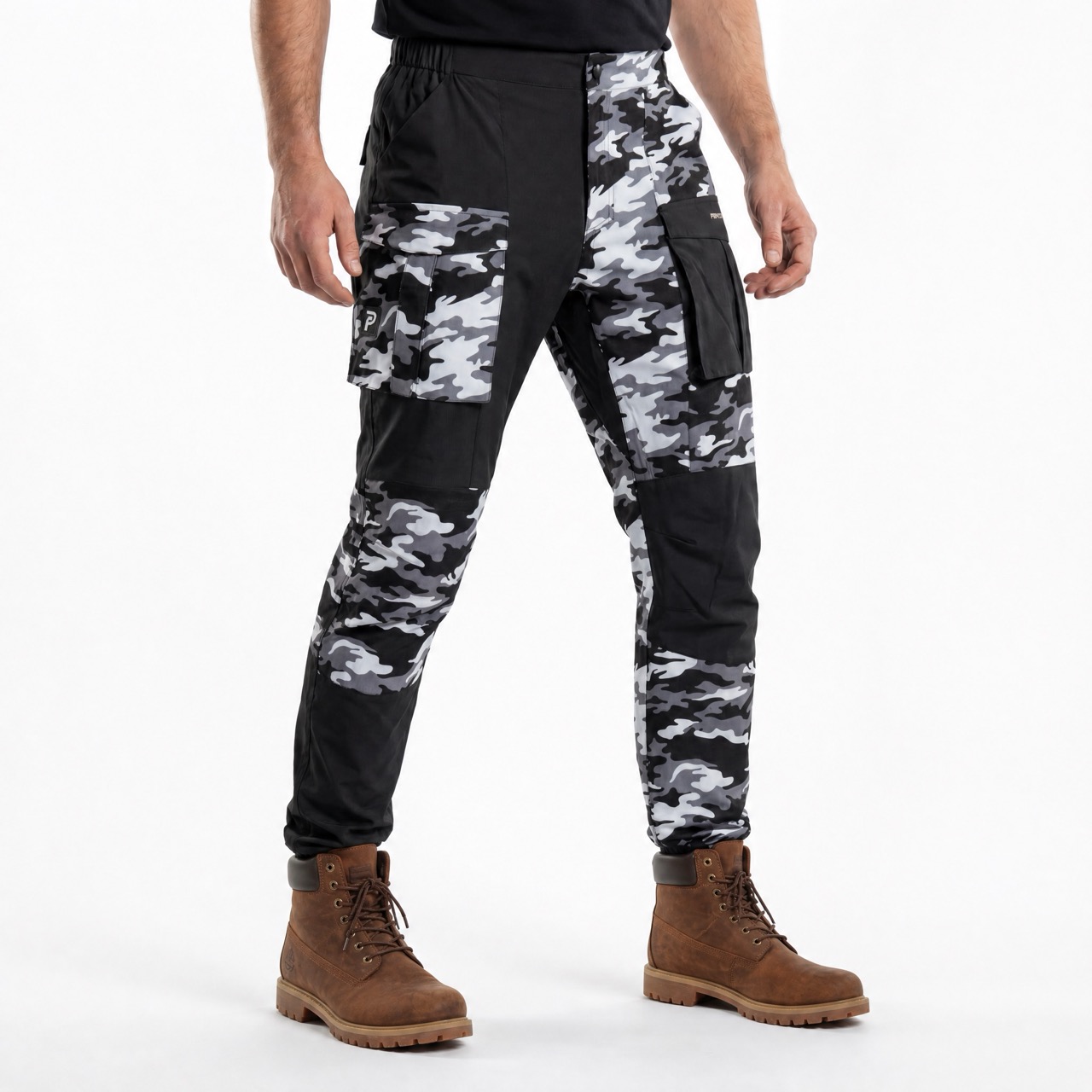 Pantalon de randonnée à panneaux de couleur imprimé camouflage pour hommes