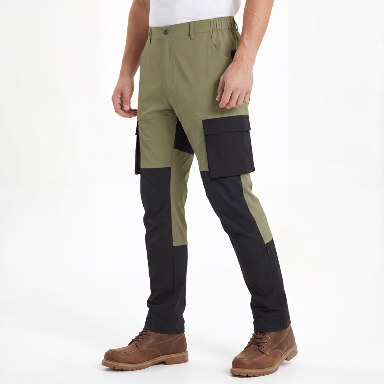 Pantalon cargo de sport pour hommes, pantalon de trekking à blocs de couleurs