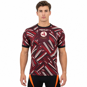 T-shirt de sport à imprimé color block pour hommes
