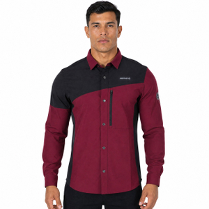 Chemises à poches zippées pour hommes Trekking Randonnée Camping Color Block