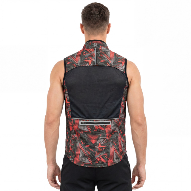 Gilet coupe-vent imperméable à imprimé intégral pour hommes