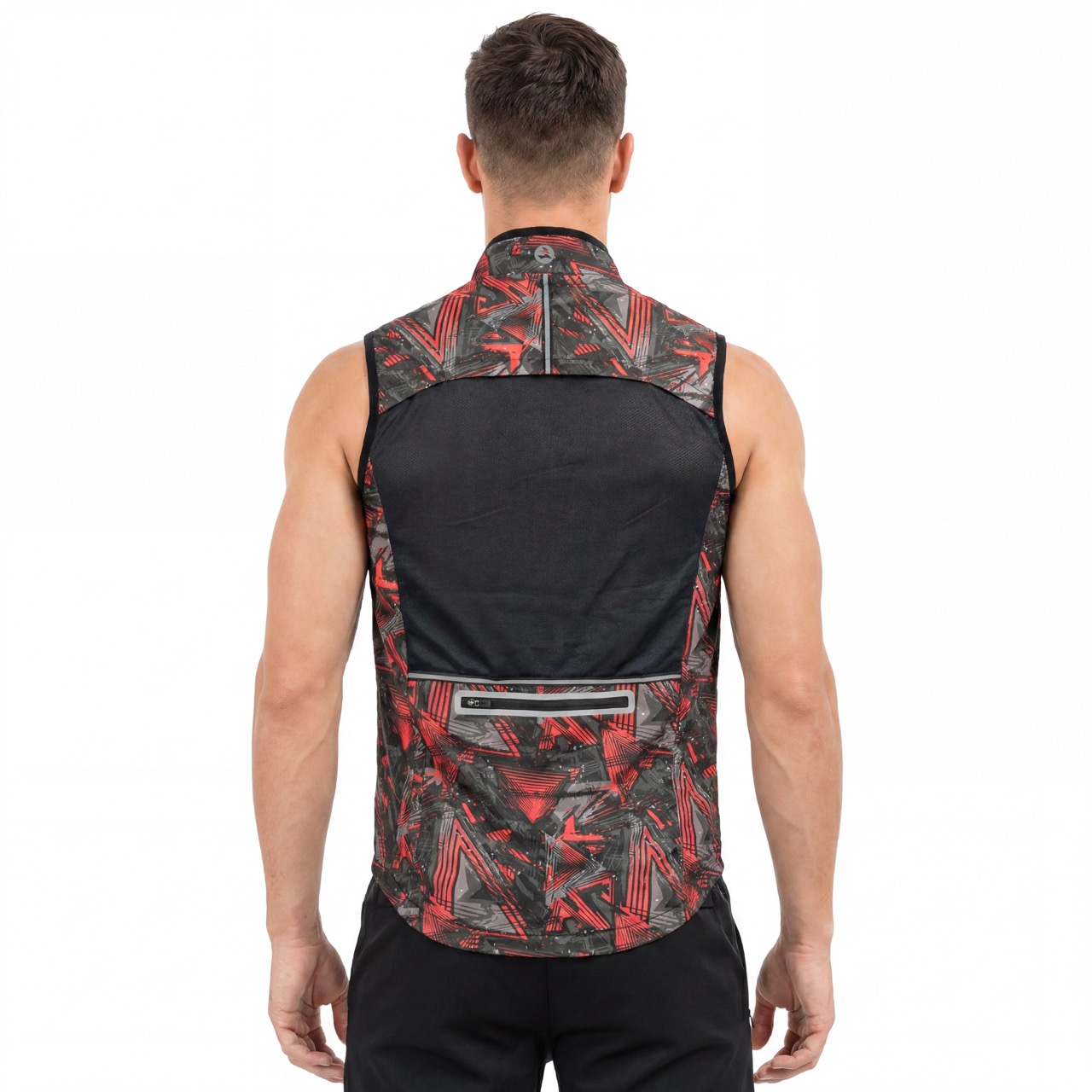 Gilet coupe-vent imperméable à imprimé intégral pour hommes