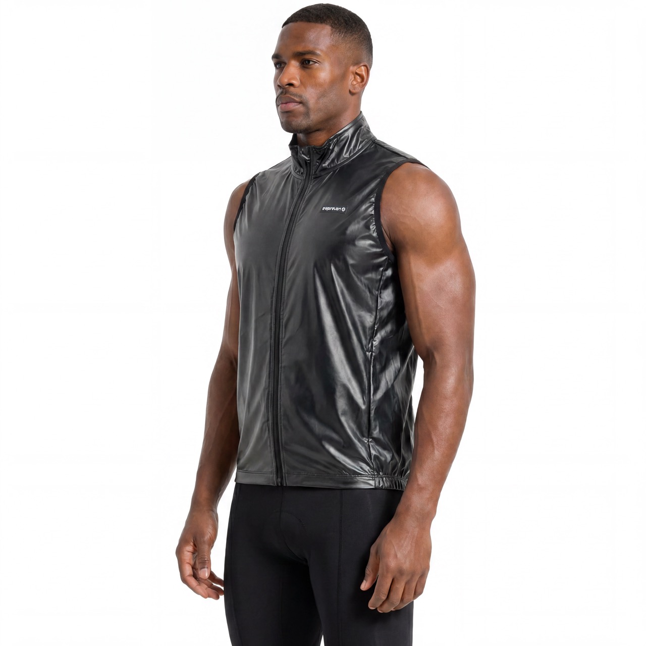 Gilet coupe-vent de cyclisme enduit de PU pour hommes