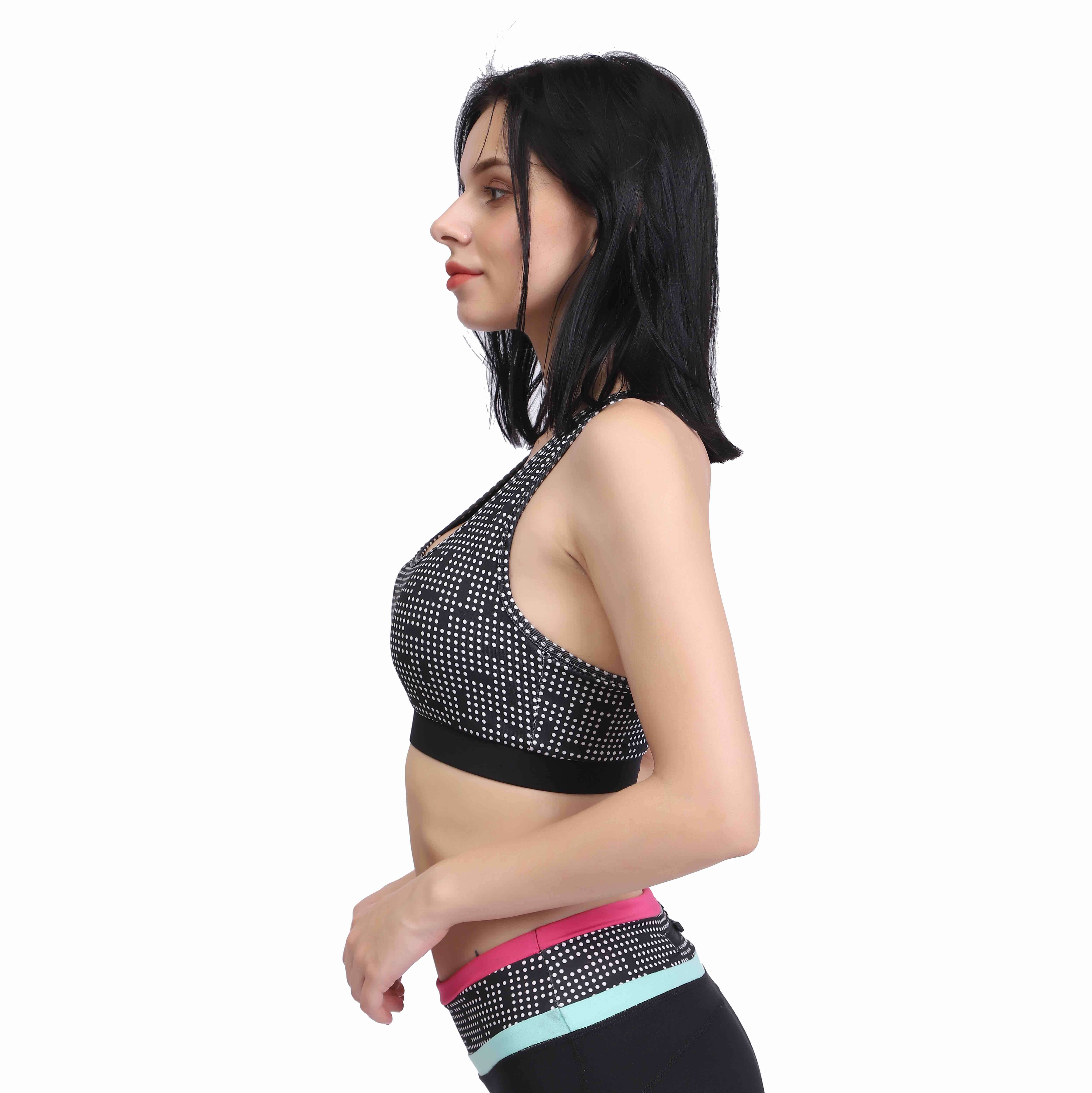 Femmes Raceback Dots Imprimez un soutien-gorge de gym