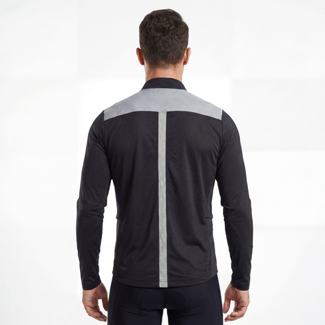 Veste de course à pied avec panneau réfléchissant et fermeture éclair