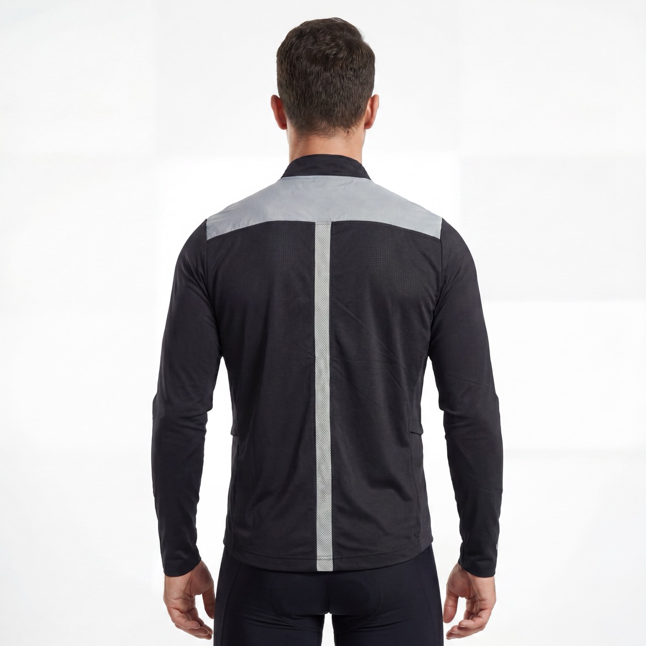 Veste de course à pied avec panneau réfléchissant et fermeture éclair