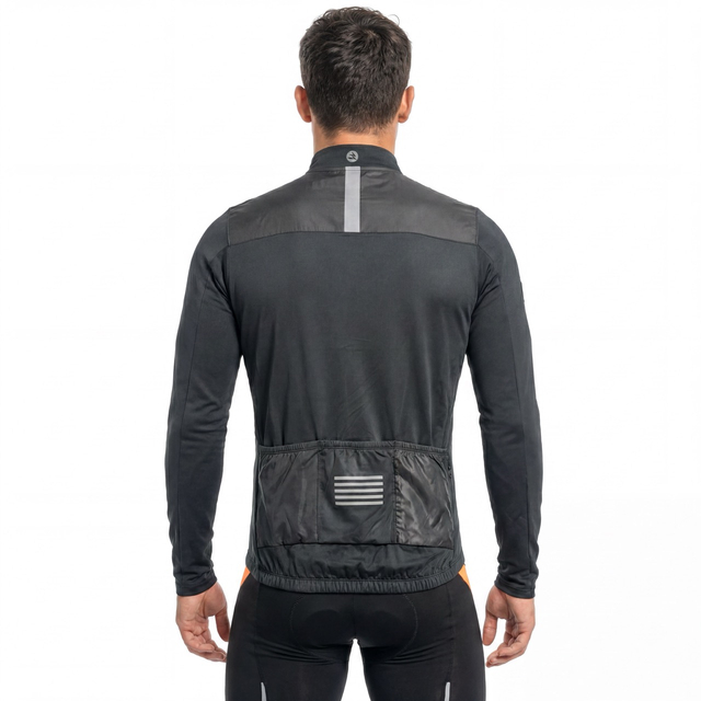 Veste de cyclisme à bordures réfléchissantes coupe-vent pour hommes
